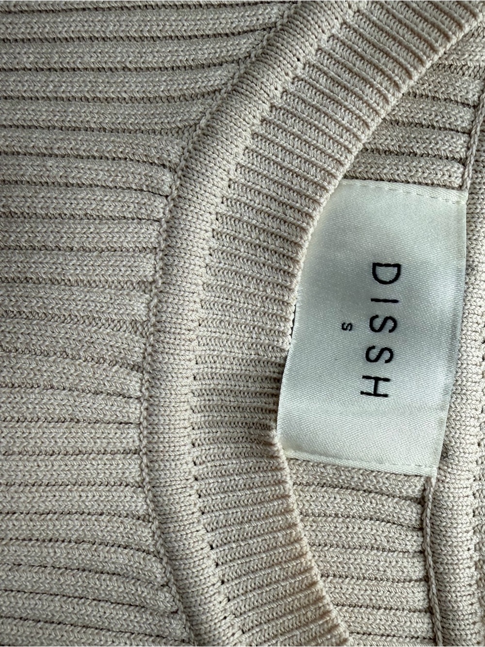 DISSH Cream Ribbed Tank Top - Picture 3 of 3